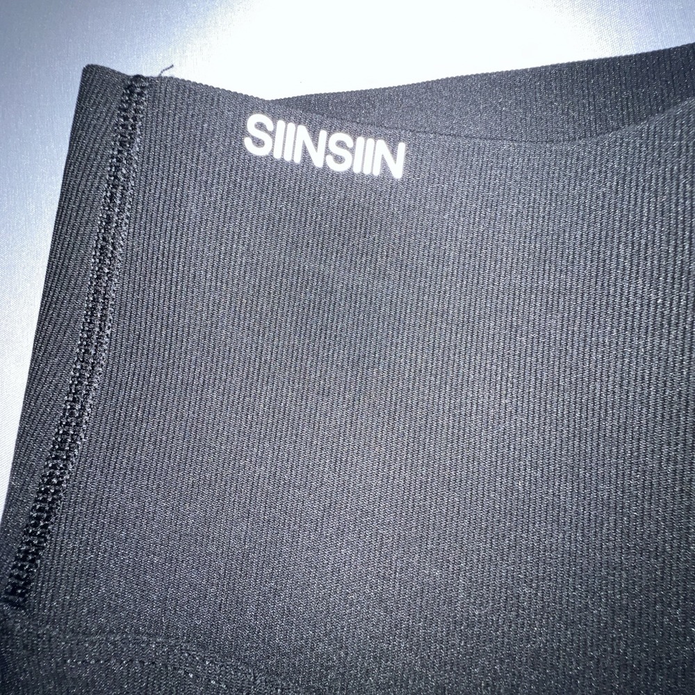 SiinSiin Black High Rise Fitted Wide Leg Athletic Yoga Pants - Picture 2 of 8